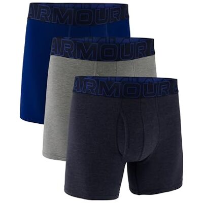 UNDER ARMOUR Men's Performance Cotton 6" 3 Pack Solid Boxer Briefs UNDER ARMOUR Men's Performance Cotton 6" 3 Pack Solid Boxer Briefs