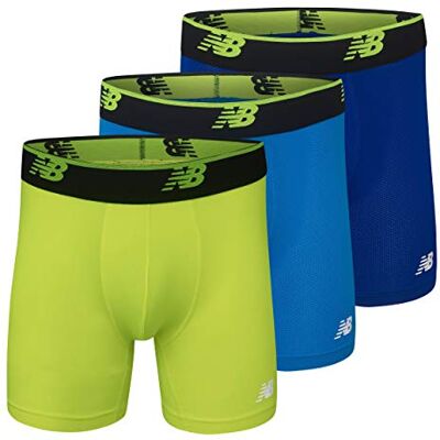 New Balance Men's Mesh 5" No Fly Boxer Brief, Athletic Compression Underwear (3-Pack), Team Royal/Hilite/Bolt, 4X-Large New Balance Men's Mesh 5" No Fly Boxer Brief, Athletic Compression Underwear (3-Pack), Team Royal/Hilite/Bolt, 4X-Large