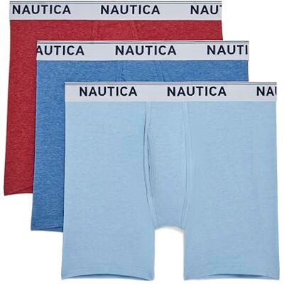 Nautica Boxershorts voor heren, Nederlands/Sea Mist/ Red Heather, M Nautica Boxershorts voor heren, Nederlands/Sea Mist/ Red Heather, M