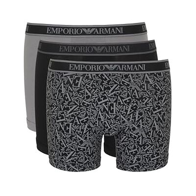 Giorgio Armani Heren Stretch Katoen Core Logoband 3-pack Boxer 3-PACK BOXER (pak van 3), Zwart, S Giorgio Armani Heren Stretch Katoen Core Logoband 3-pack Boxer 3-PACK BOXER (pak van 3), Zwart, S