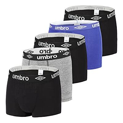 Umbro Boxershorts Heren 100% Katoen, Set van 5, Zwart CLA1 (XL) Umbro Boxershorts Heren 100% Katoen, Set van 5, Zwart CLA1 (XL)