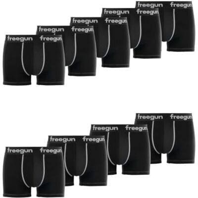 FREEGUN Boxershorts Heren Katoen, Set van 9, Zwart NR (XL) FREEGUN Boxershorts Heren Katoen, Set van 9, Zwart NR (XL)