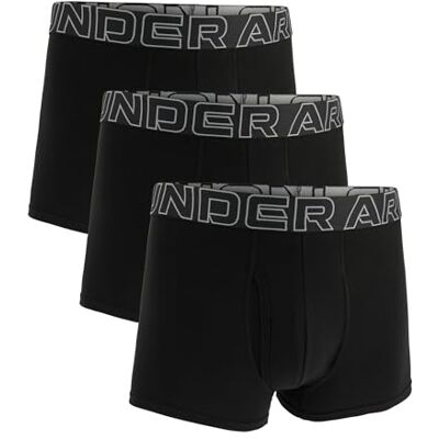 UNDER ARMOUR Men's Performance Cotton 3" 3 Pack Solid Boxer Briefs UNDER ARMOUR Men's Performance Cotton 3" 3 Pack Solid Boxer Briefs