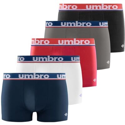 Umbro Boxershorts Heren 100% Katoen, Set van 5, Zwart CLA5 (M) Umbro Boxershorts Heren 100% Katoen, Set van 5, Zwart CLA5 (M)