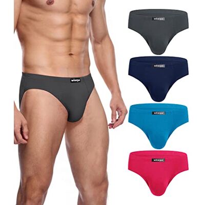 wirarpa Herenondergoed modal-microvezel slip zonder gulp, met tailleband, zijdezachte onderbroek, 4 stuks, S wirarpa Herenondergoed modal-microvezel slip zonder gulp, met tailleband, zijdezachte onderbroek, 4 stuks, S