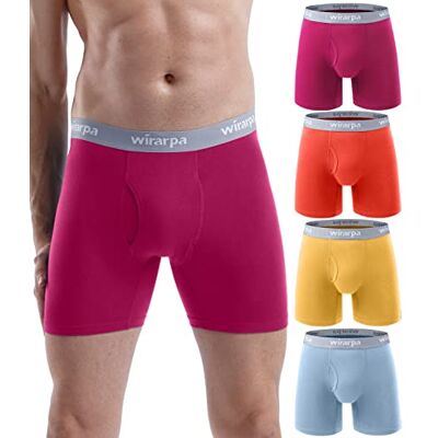 wirarpa Heren ondergoed Trunks Katoen Stretch Boxer Shorts Open Fly Tagless Onderbroek voor Mannen Regular Been 4 Pack, 00-multicolora3-4 Pack, S wirarpa Heren ondergoed Trunks Katoen Stretch Boxer Shorts Open Fly Tagless Onderbroek voor Mannen Regular Been 4 Pack, 00-multicolora3-4 Pack, S