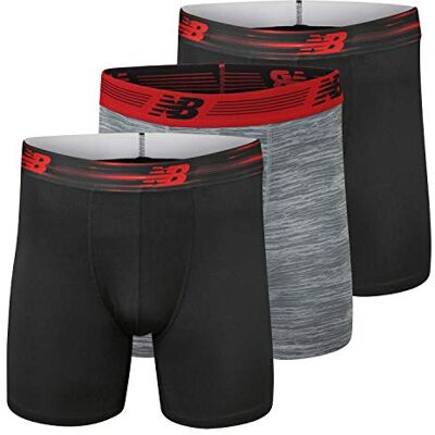 New Balance Nieuwe evenwicht mannen Ultra zachte prestaties 15.2 cm Boxer Briefs met geen vliegen (4-Pack van ondergoed) New Balance Nieuwe evenwicht mannen Ultra zachte prestaties 15.2 cm Boxer Briefs met geen vliegen (4-Pack van ondergoed)