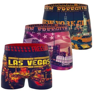 FREEGUN Boxershorts Heren Sport, Set van 3, Paars B12A (XL) FREEGUN Boxershorts Heren Sport, Set van 3, Paars B12A (XL)