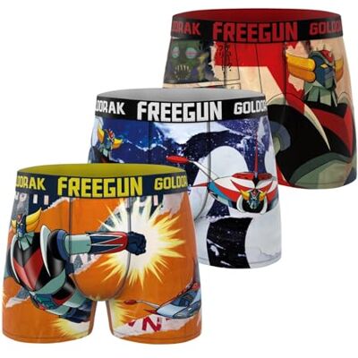 FREEGUN Boxershorts Heren GOLDORAK, Set van 3, Oranje 05 (M) FREEGUN Boxershorts Heren GOLDORAK, Set van 3, Oranje 05 (M)