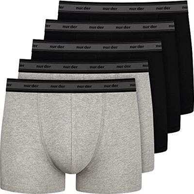 Nur Die Nur Der Boxer Organic Cotton heren 5-pack zwart/grijs melange, zwart/grijs gemêleerd, XL Nur Die Nur Der Boxer Organic Cotton heren 5-pack zwart/grijs melange, zwart/grijs gemêleerd, XL