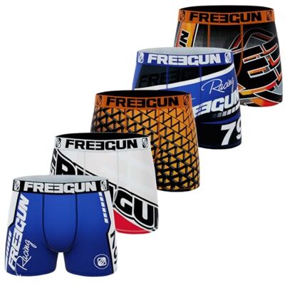 FREEGUN Boxershorts Heren Sport, Set van 5, Oranje BMX5 (L) FREEGUN Boxershorts Heren Sport, Set van 5, Oranje BMX5 (L)