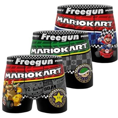 FREEGUN Boxershorts Heren MARIO KART, Set van 3, Rood 08 (M) FREEGUN Boxershorts Heren MARIO KART, Set van 3, Rood 08 (M)