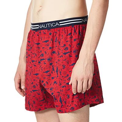 Nautica Men's Classic Cotton Loose Knit Boxer, Critters Red, Small Nautica Men's Classic Cotton Loose Knit Boxer, Critters Red, Small