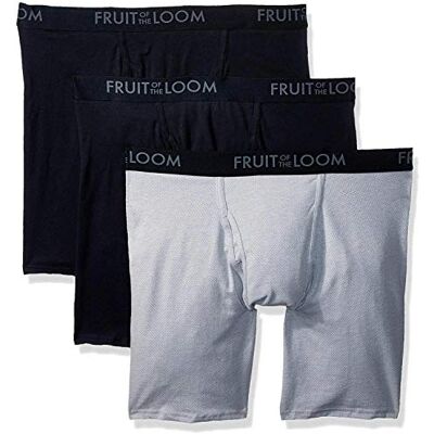 Fruit of the Loom Ademend ondergoed boxershorts kort (3-pack) heren, Lange pijpen, katoenweefsel, verpakking van 3 stuks, gesorteerd, S Fruit of the Loom Ademend ondergoed boxershorts kort (3-pack) heren, Lange pijpen, katoenweefsel, verpakking van 3 stuks, gesorteerd, S