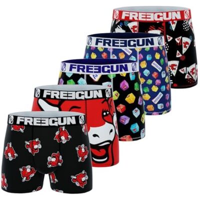 FREEGUN Boxershorts Heren LA VACHE QUI RIT, Set van 5, Zwart A (2XL) FREEGUN Boxershorts Heren LA VACHE QUI RIT, Set van 5, Zwart A (2XL)