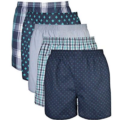 Gildan Geweven boxershorts voor heren, multipack slips (pak van 5), Diverse Navy (5-pack), S Gildan Geweven boxershorts voor heren, multipack slips (pak van 5), Diverse Navy (5-pack), S