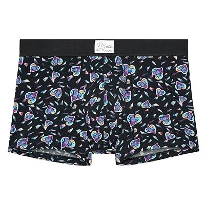 HOM Boxer Love Me Boxershorts voor heren, 1 stuk, Collab: gefragmenteerde harten gedrukt op zwarte achtergrond, M HOM Boxer Love Me Boxershorts voor heren, 1 stuk, Collab: gefragmenteerde harten gedrukt op zwarte achtergrond, M