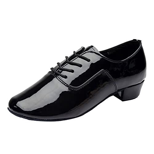 iOoppek Herenschoenen, gevoerd, voor moderne dans, dansen, hall latin dansen, outdoorschoenen voor heren, zwart, 42 EU