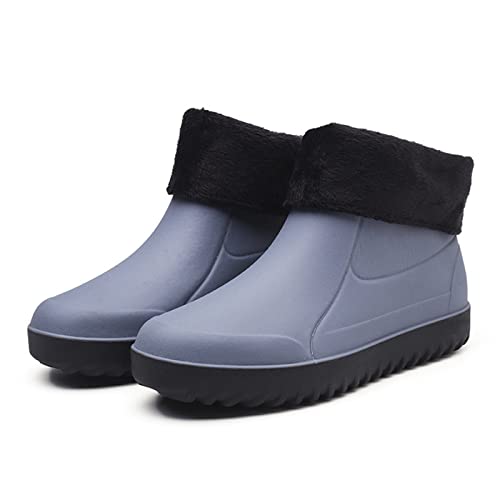 SUICRA herenlaarzen Winterschoenen voor warm weer heren zwarte rubberen waterschoenen outdoor vislaarzen lente waterdichte werklaarzen heren. (Color : Grey, Size : 42 EU)