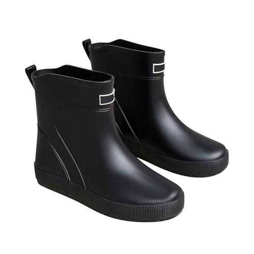 LOIJMK Blauwe rubberen laarzen voor heren, waterdichte regenlaarzen voor mannen, plat, antislip, outdoor boots, regenschoenen, uniseks, aquaschoenen, slip-on vislaarzen, werklaarzen, regenlaarzen,