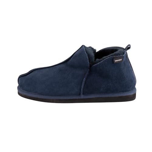 Shepherd of Sweden Anton slippers met schapenvacht Heren 100% echte schapenvacht comfort zacht en warm…, Donkere marine, 42.5 EU