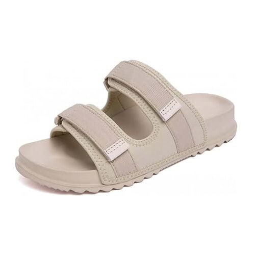 SANGHUN Diabetische Slippers Heren Wide Fit Geheugenschuim Diabetische Slippers Artritis Oedeem Gezwollen Slippers voor Diabetici-Beige 40