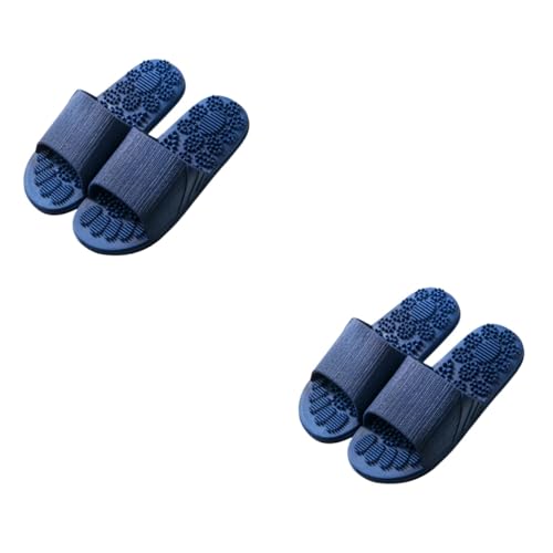 FRCOLOR 2 Stuks Heren Slippers Heren Huis Slippers Koppels Slippers Anti Thuis Slippers Steen Slippers Massage Slippers Masseren Slippers Hotel Slippers Strand Slippers Voet Sandalen