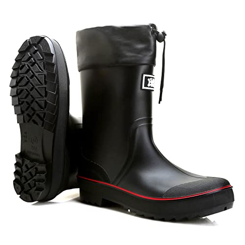 Foinledr Regenlaarzen Heren Rubberlaarzen Chelsea Laarzen Waterdicht Rubberen Wellingtons Rubber Rain Boots Regenlaars Rubberen Laarzen Tuinlaarzen