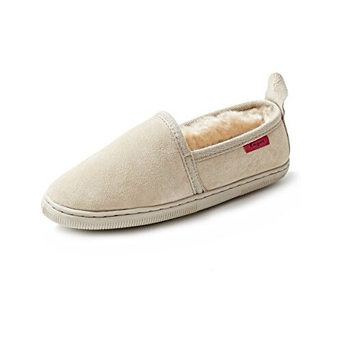 Reissner Lammfelle Schapenvacht Slippers Java (100% echte Merino schapenvacht), Beige, 45 EU