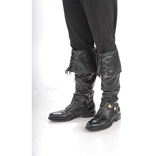 shoperama Herenlaarzen lederlook voor piraten Steampunk krijger Boot Cover, kleur: zwart