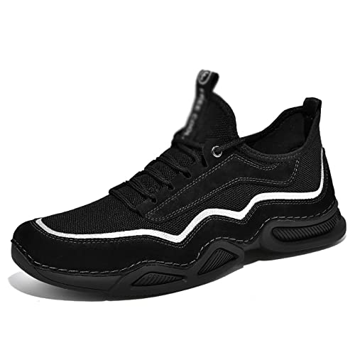 SKINII Men's Boots， Zomer trend sportschoenen heren ademend heren casual schoenen zachte antislip casual schoenen sportschoenen (Color : Black, Size : 7)