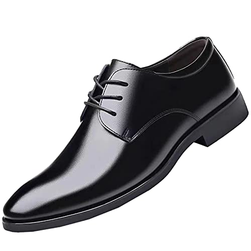 DUHGBNE Vrije tijd business leren schoenen kleur mode mannen ademend effen zomer stijl mannen leren schoenen mannen business schoenen 48, zwart, 41 EU