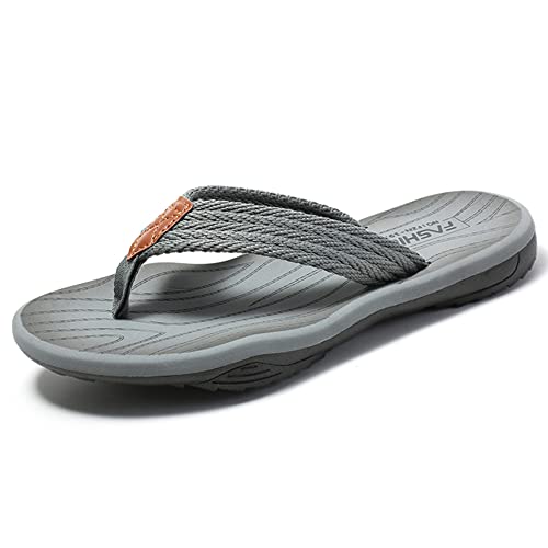 MGGMOKAY Sportieve herenslippers teenslippers met steun voor de voetboog,Grijs,41