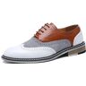 AQQWWER Herenkledingschoenen Oxford Shoes Men Brogues Shoes Lace-Up Bullock Business Wedding Dress Shoes Male Formal Shoes (Color : Auburn, Size : 7.5)