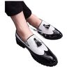 AQQWWER Herenkledingschoenen Formal Shoes Men Bullock Business Office Shoes Men Luxury Big Size Dress Shoes Men Casual Party Loafers (Color : White, Size : 11)