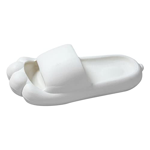 nuoke Badslippers voor dames en heren, zomer, antislip badslippers voor dames, gezellige slippers, sauna, badslippers, wit, 40 EU