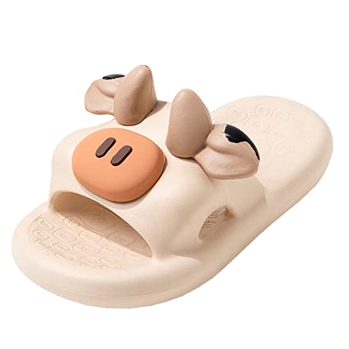 nuoke Badslippers voor dames en heren, zomer, antislip badslippers voor dames, gezellige slippers, badslippers, beige, 37 EU