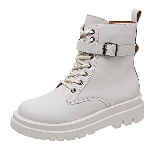 TDEOK Veterlaarzen voor dames, elegant, warme enkellaarzen, elegante winterlaarzen enkellaarzen rubberlaarzen voor dames enkellaarzen winterlaarzen elegante winterlaarzen met hoge hak, beige, 37