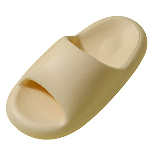 XIUH Badslippers voor dames en heren, zomer, antislip badslippers voor dames, gezellige slippers, badslippers voor dames, sauna, schoenen, beige, 38 EU