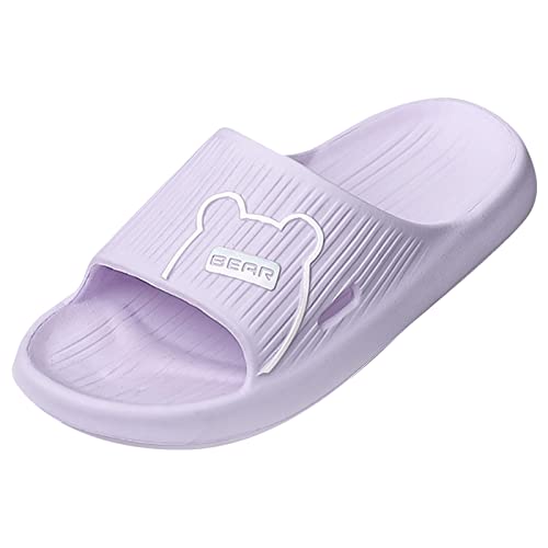 nuoke Badslippers voor dames en heren, zomer, antislip badslippers voor dames, gezellige slippers, originele badslippers voor dames, lila, 36 EU