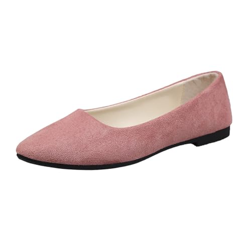 Rojeam Dames Schoenen Ballerina Flats Pompen Ballet Flat Slip-on Ballerina Pompen Schoenen Dames Loafers Roze 39 EU