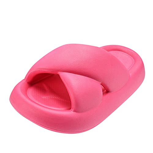 nuoke Badslippers voor dames en heren, zomer, antislip badslippers voor dames, gezellige slippers, slippers, roze badslippers zachte slippers, roze (hot pink), 40 EU