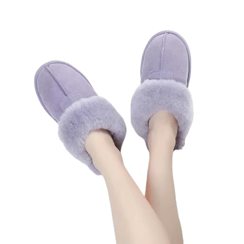 MdybF Slippers women Slippers Female Winter Slippers Women Warm Indoor Slippers Soft Wool Lady Home Slippers-purple-34