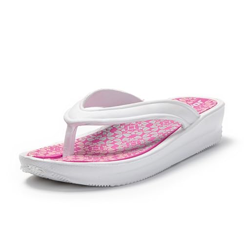 JOMIX Teenslippers voor dames, zomer, strand, rubberen badslippers, badslippers, badslippers, teenslippers, Wit, 40 EU