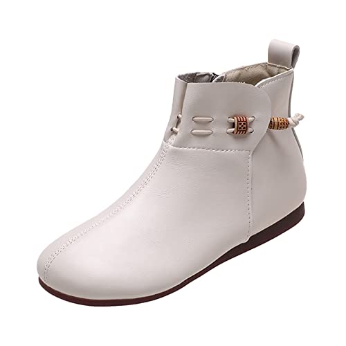 FGUUTYM Modieuze laarzen voor dames, warme winterlaarzen, elegante winterlaarzen enkellaarzen rubberlaarzen dames enkellaarzen winterlaarzen elegante winterlaarzen met hoge hak, beige, 38 EU