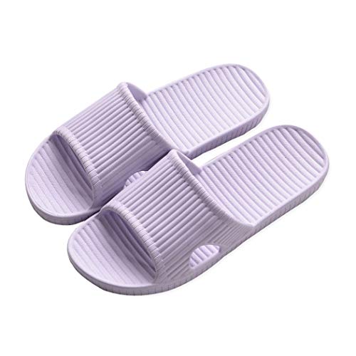 APIKA Dames- en Heren Antislip Slip-on Slippers Binnengebruik Buitengebruik Bad Sandaal Zacht Schuim Zool Zwembad Schoenen Huis Thuis Glijbaan (36/37 EU, Licht paars)