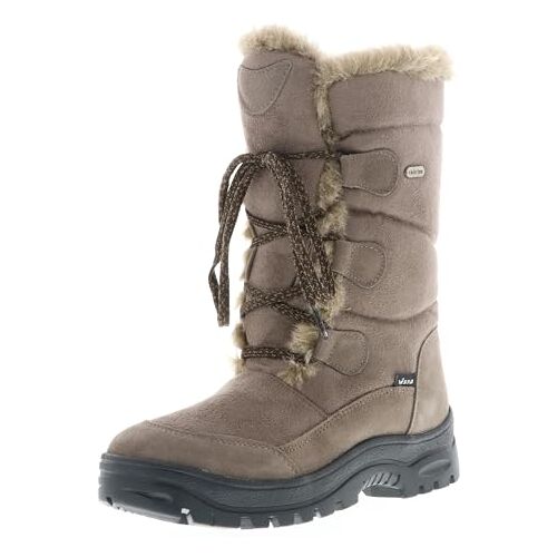 Vista Dames winterlaarzen snowboots halve schacht gevoerd ijsklauwen, bruin, 39 EU