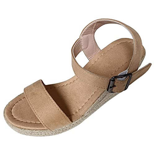 TDEOK Zwarte hoge schoenen dames hak winter sandalen gesp brug vrouwen hak grote open tenen riem zomer weefwig vrouwen sandalen schoenen dames 39 blauw, bruin, 35 EU