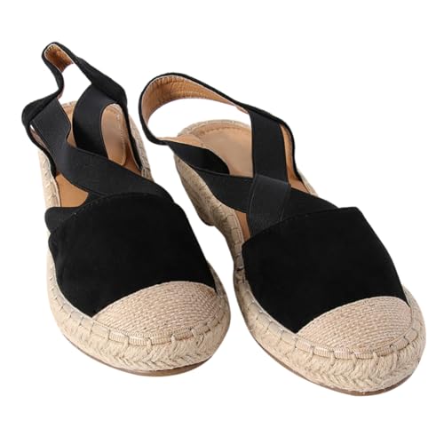 COLLBATH 1 Paar Vrouwelijke Sandaal Platform Sandalen Sandaal Zomer Sandalen Met Bandjes Sandalen Voor Dames Chic Zomer Plat Strandsandalen Voor Dames Mevrouw Sandalen Van Stro Wig