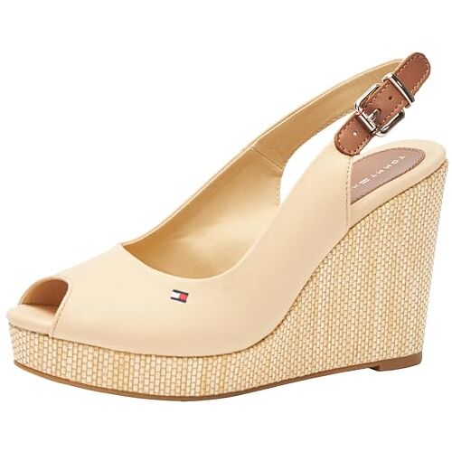 Tommy Hilfiger Iconische Elena Sling Back Wedge Espadrille, Oogst Tarwe, 3.5 UK, Oogst tarwe, 36 EU